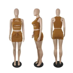 Women'S Summer Sexy Hollow Sleeveless Two-Piece Skirt Set -Deals Toggenix Store ea5a6324d6b87fb5