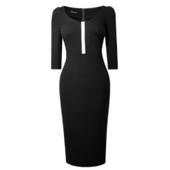 Fashion Women Solid Color Mid Waist Patchwork Bodycon Autumn Winter Dress -Deals Toggenix Store ea725c65335dacf1