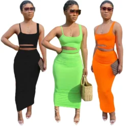 Women's Solid Color Cutout Casual Home Style Skirt Set Two Piece -Deals Toggenix Store eaf83b0fd6babebe