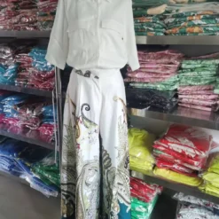 Women Autumn Single-breasted Shirt And High-waist Printed Wide-leg Pants Two-piece Set -Deals Toggenix Store ecb42e8cc78cf714