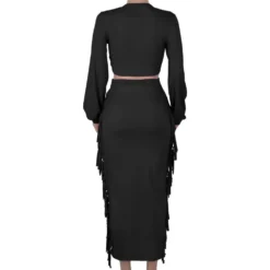 Spring Autumn Women Clothes Sexy V-Neck Long Sleeve Long Skirt Women'S Skirt Set -Deals Toggenix Store ecda1691acbdee97