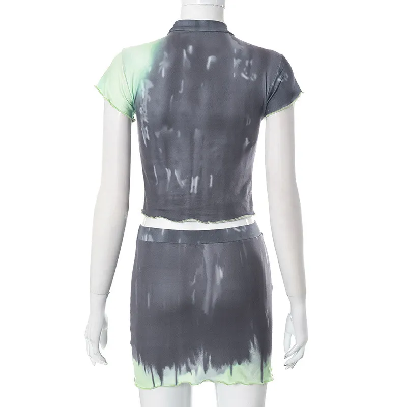 Women's Summer Fashion Print Short Sleeve Top Skirt Casual Two Piece Set 11 Women's Summer Fashion Print Short Sleeve Top Skirt Casual Two Piece Set - Image 11