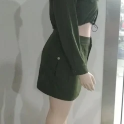 Women Turndown Collar Long Sleeve Pocket Top And Skirt Two-piece Set -Deals Toggenix Store ee572c93a795d6b5