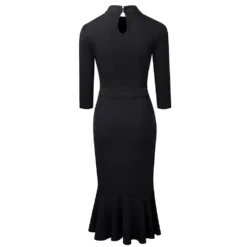 Chic Career Mid Waist Round Neck Solid Zip Up Fashion Women Bodycon Career Dress -Deals Toggenix Store eee8d7c6535bc318