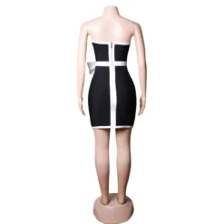 Spring Black And White Patchwork Bow Chic Elegant Low Back Women's Bandage Dress 26 Spring Black And White Patchwork Bow Chic Elegant Low Back Women's Bandage Dress -Deals Toggenix Store ef6c6ebde072fe7a