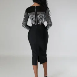 Women Sexy Long Sleeve Beaded Crop Top And Skirt Two-piece Set -Deals Toggenix Store eff418832318b5b6