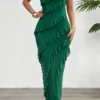 Women's Spring Summer Solid Color Slim Strapless Dress