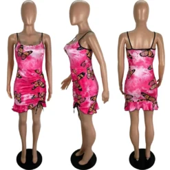 Women Summer Sexy Butterfly Print Strap Dress -Deals Toggenix Store f05a5d54c627055c