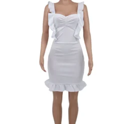 Women Summer Straps Ruffles Bodycon Dress 19 Women Summer Straps Ruffles Bodycon Dress -Deals Toggenix Store f06fb21b11ef4d8f