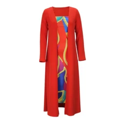 Strapless Printed Dress Long Jacket Two-Piece Set For Women