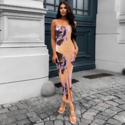 Women Sexy Suspender Print Dress -Deals Toggenix Store f1a7ae2b9306c7a0