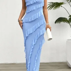 Women's Spring Summer Solid Color Slim Strapless Dress -Deals Toggenix Store f205048378024958