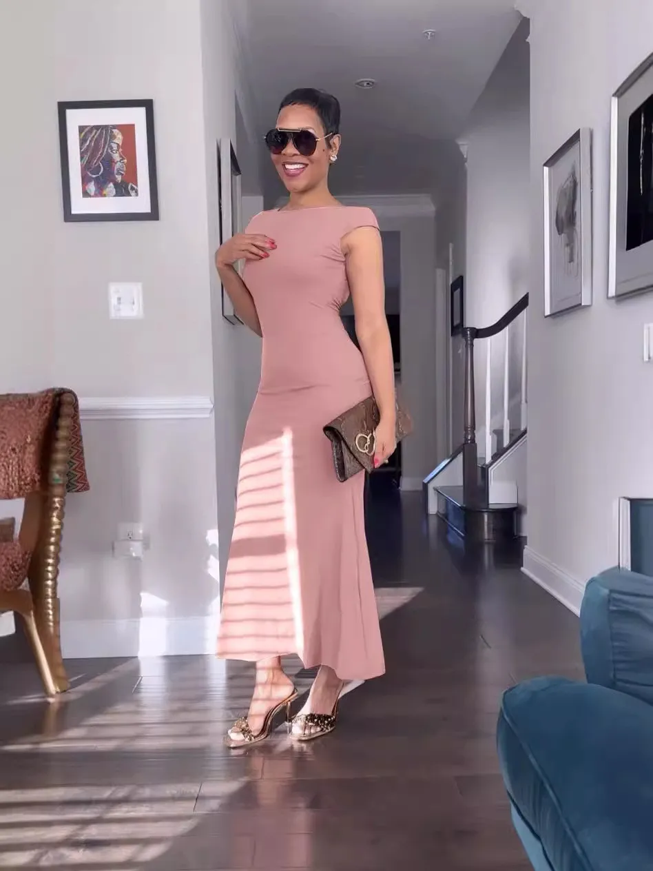 Women's Spring And Autumn Fashion Sexy Hollow Low Back Slim Bodycon Dress 1 Women's Spring And Autumn Fashion Sexy Hollow Low Back Slim Bodycon Dress