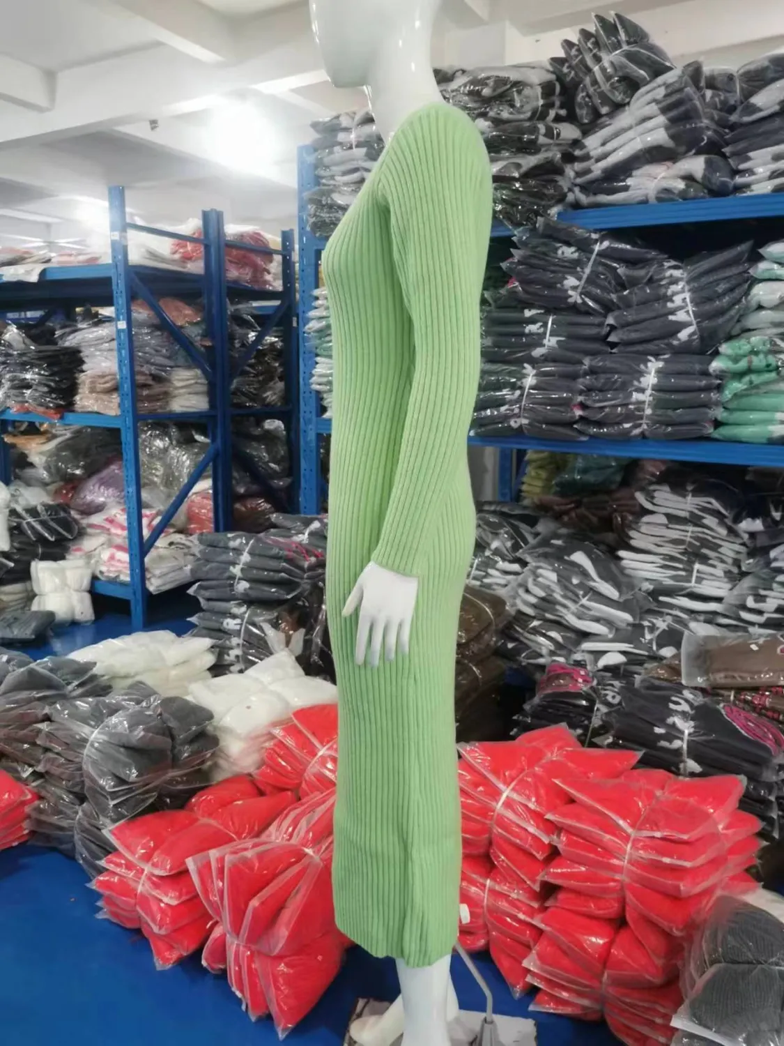 Women Round Neck Long Sleeve Ribbed Bodycon Dress 9 Women Round Neck Long Sleeve Ribbed Bodycon Dress - Image 9