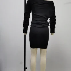 Women's Slash Shoulder Pleated Top Ribbed Skirt Sexy Two-piece Set -Deals Toggenix Store f2de046abf791e3b