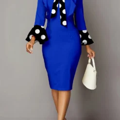 Women Sexy Solid Polka Dot Bow Neck Dress 13 Women Sexy Solid Polka Dot Bow Neck Dress -Deals Toggenix Store f2f8781f5619ad3c