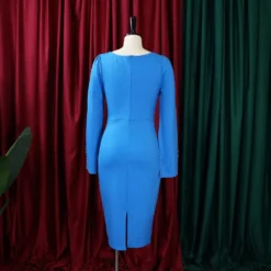 Plus Size Women Beaded Cape Knot Solid Dress