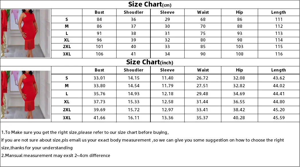 Plus Size Women's Summer Solid Bodycon Fringe Pencil African Dress 4 Plus Size Women's Summer Solid Bodycon Fringe Pencil African Dress - Image 4