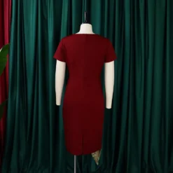 Summer Elegant Short Sleeve Slit Patchwork Dress African Plus Size Dress -Deals Toggenix Store f461620434c3ffed