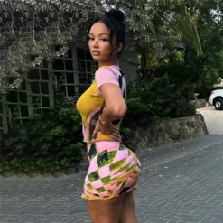 Women Short-sleeved Printed Sexy Top And Mini Skirt Two-piece Set 30 Women Short-sleeved Printed Sexy Top And Mini Skirt Two-piece Set -Deals Toggenix Store f5de875909658911