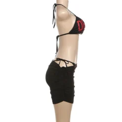 Women Summer Sexy Halter Neck Strappy Top Bodycon Skirt Bikini Two-piece Set -Deals Toggenix Store f68a20ac02e3ee7f