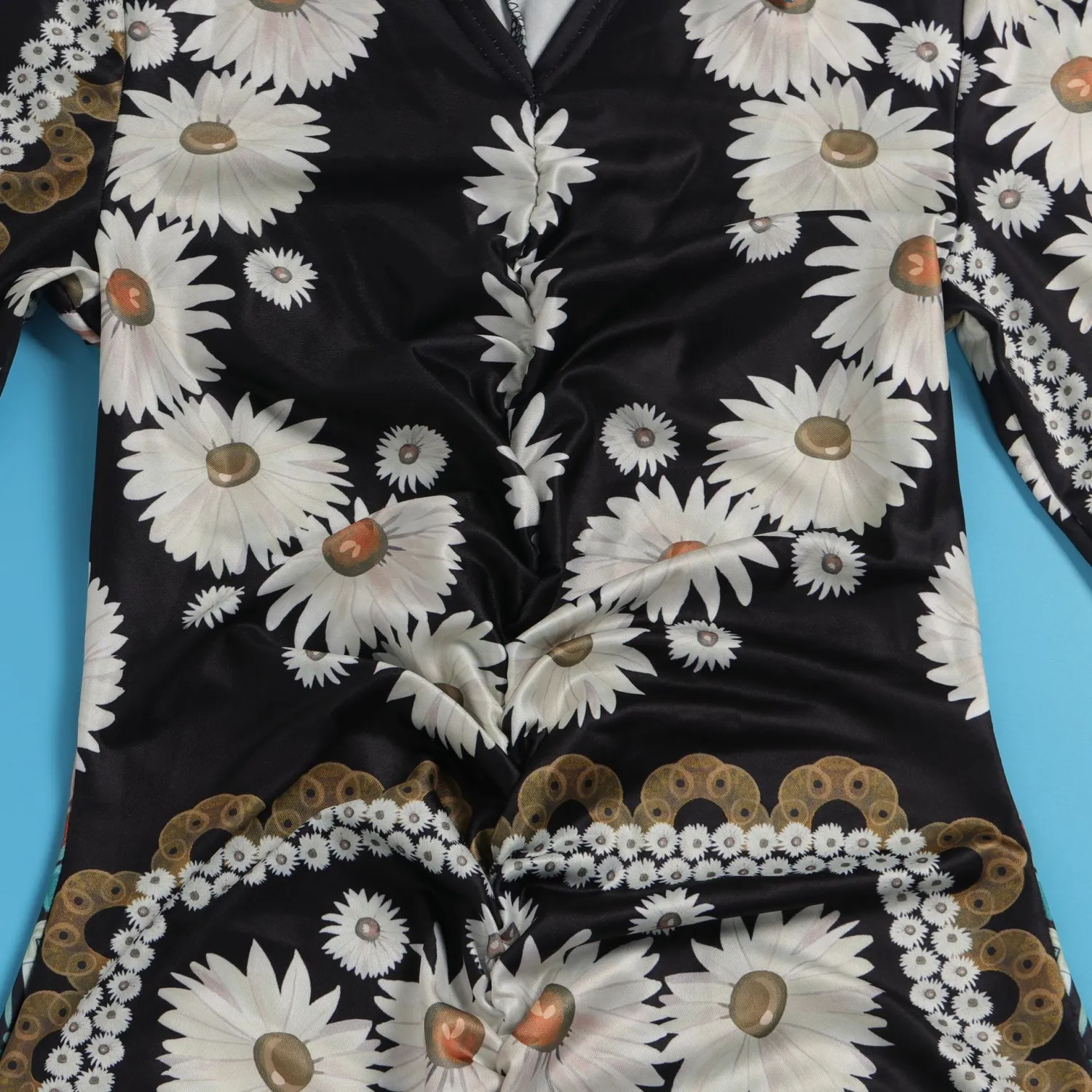 Sexy Floral Printed Turndown Collar Slim Fit Slit Long Dress With Bandana 20 Sexy Floral Printed Turndown Collar Slim Fit Slit Long Dress With Bandana - Image 20