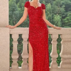 Women Sequin Side Slit Sexy Dress -Deals Toggenix Store f8a086ffe33fb2f6