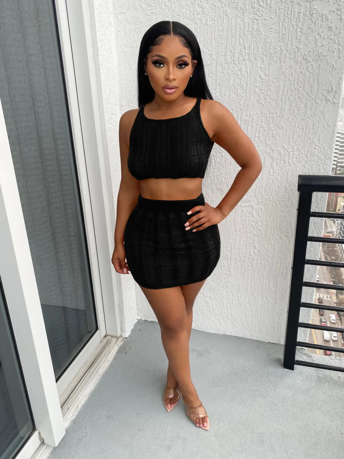 Women Sexy Knitting Hollow Tank Top And Skirt Two-piece Set 10 Women Sexy Knitting Hollow Tank Top And Skirt Two-piece Set - Image 10