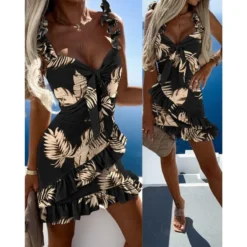 Fashion Sexy Sling Print Slim Waist Dress Women -Deals Toggenix Store f944b5950d9ae7d0