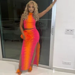 Summer Women's Halter Neck Slim Vest High Waist Printed Skirt Two Piece Set 26 Summer Women's Halter Neck Slim Vest High Waist Printed Skirt Two Piece Set -Deals Toggenix Store fad0a5bd65b7d839