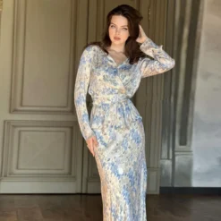 Women's Spring Summer Fashionable Printed Shirt Skirt Casual Two Piece Set -Deals Toggenix Store fb80c8486dc9faf6