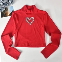 Rhinestone Heart Hollow Crop T-Shirt Short Skirt Fashion Casual Two Piece Set For Women 34 Rhinestone Heart Hollow Crop T-Shirt Short Skirt Fashion Casual Two Piece Set For Women -Deals Toggenix Store fc9ca6c9c840e8c9