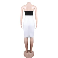 Spring Strapless Tight Fitting Dress Black & White Patchwork Bandage Dress Chic Diamond-Encrusted Dress 22 Spring Strapless Tight Fitting Dress Black & White Patchwork Bandage Dress Chic Diamond-Encrusted Dress -Deals Toggenix Store fcab523b21351993