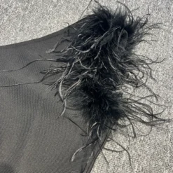 Women Elegant Slash Shoulder Sleeveless Ostrich Feather Bandage Maxi Dress Evening Dress 16 Women Elegant Slash Shoulder Sleeveless Ostrich Feather Bandage Maxi Dress Evening Dress -Deals Toggenix Store fd2d1729855956de