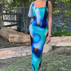 Women Printed Sleeveless Vest Top And Slit Skirt Two-piece Set 34 Women Printed Sleeveless Vest Top And Slit Skirt Two-piece Set -Deals Toggenix Store fea8ee908eeb02ec